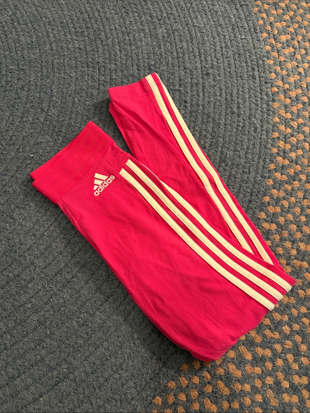 adidas Pink Women’s Leggings with White  Stripes